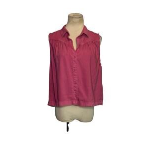 Bella Dahl pink sleeveless buttoned blouse size small